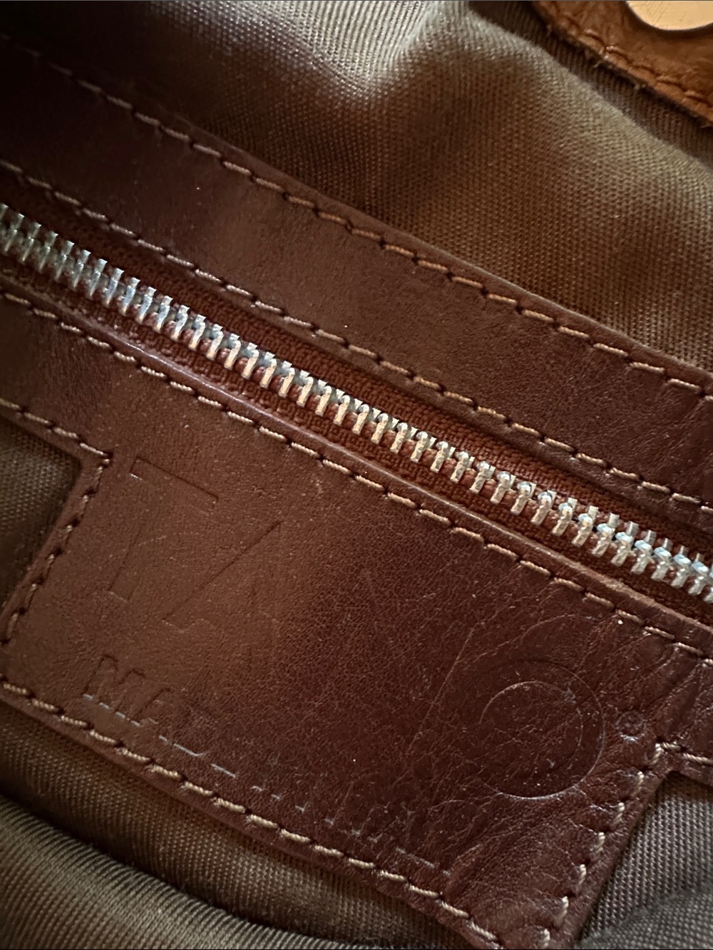 Tano Brown Leather-Trim Shoulder Bag - Picture 1 of 7